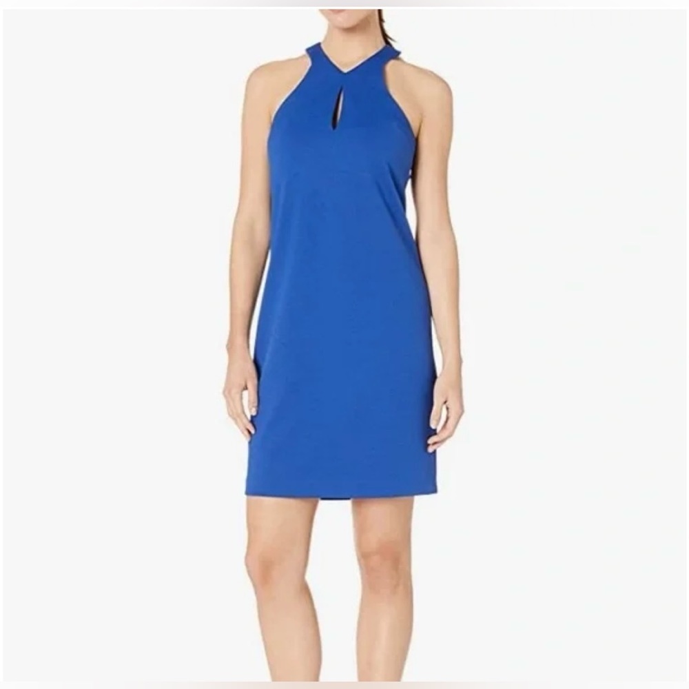 Trina Turk Honor Keyhole Halter Dress $158 Punch Size 2 NWT Blue C14